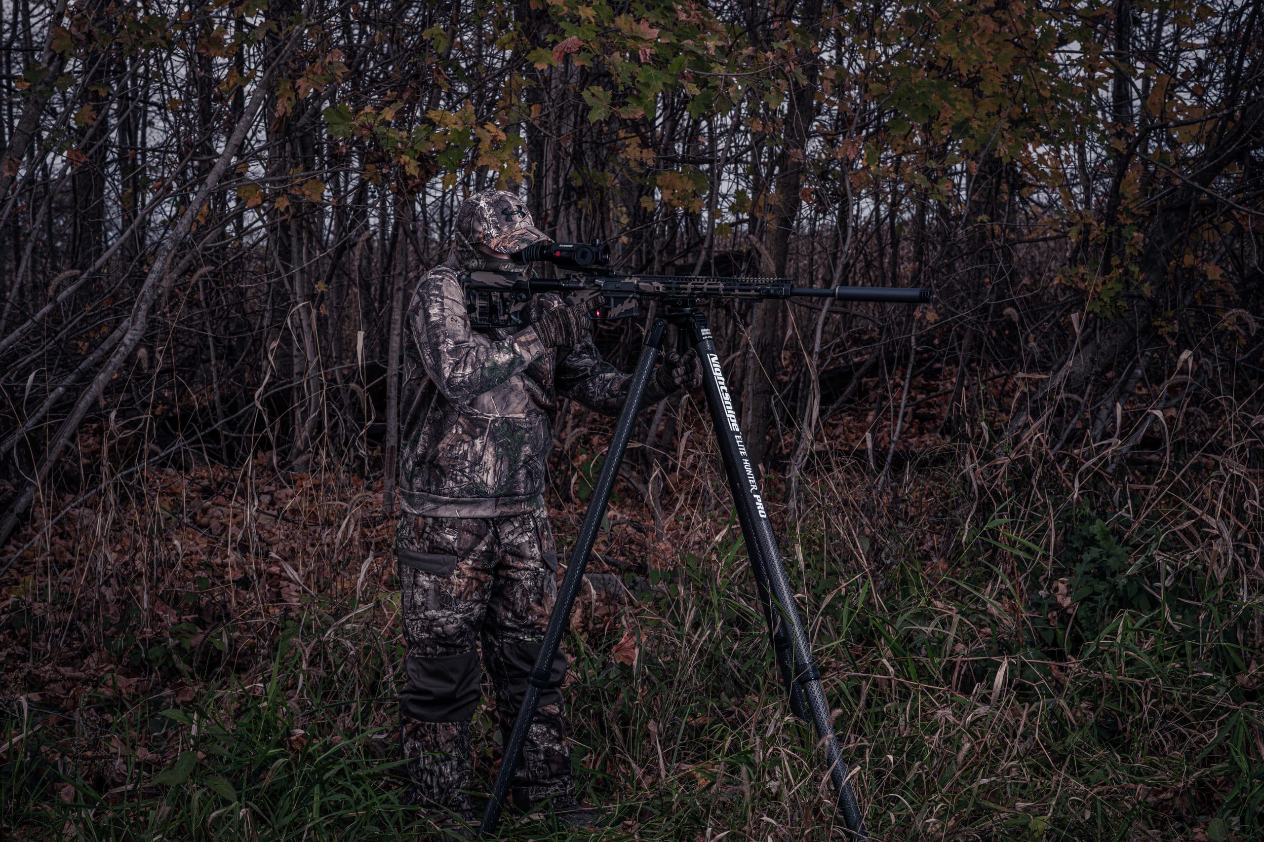 NightSnipe Elite Hunter PRO Carbon Fiber Hunting Tripod