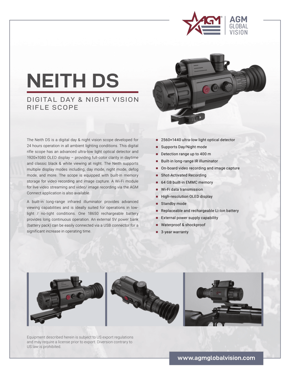 AGM Neith DS32-4MP DIGITAL WEAPON SIGHT