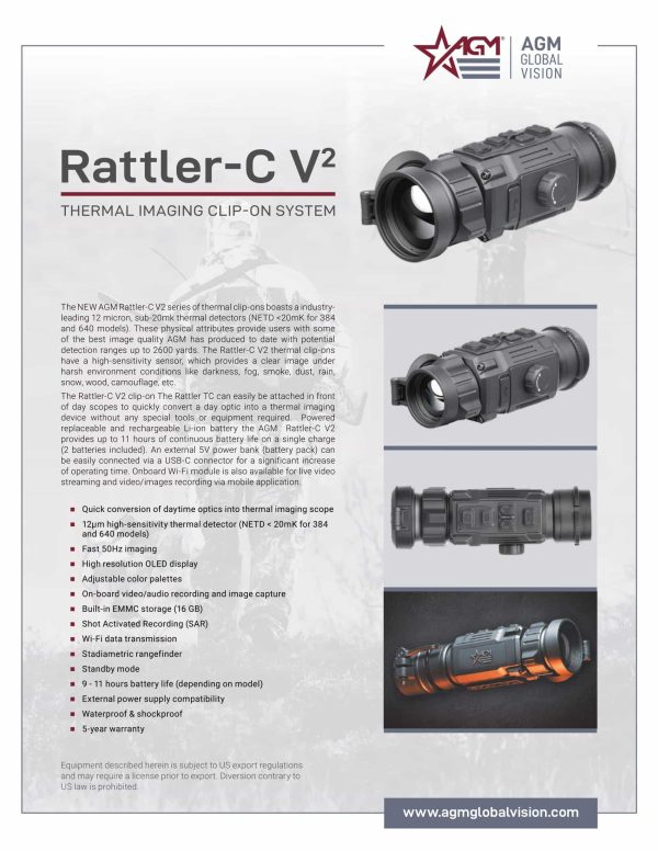 AGM RATTLER-C V2 50-640 Thermal Weapon Sight (Free NightSnipe NS10,000 AGM Battery Pack!) - Image 7