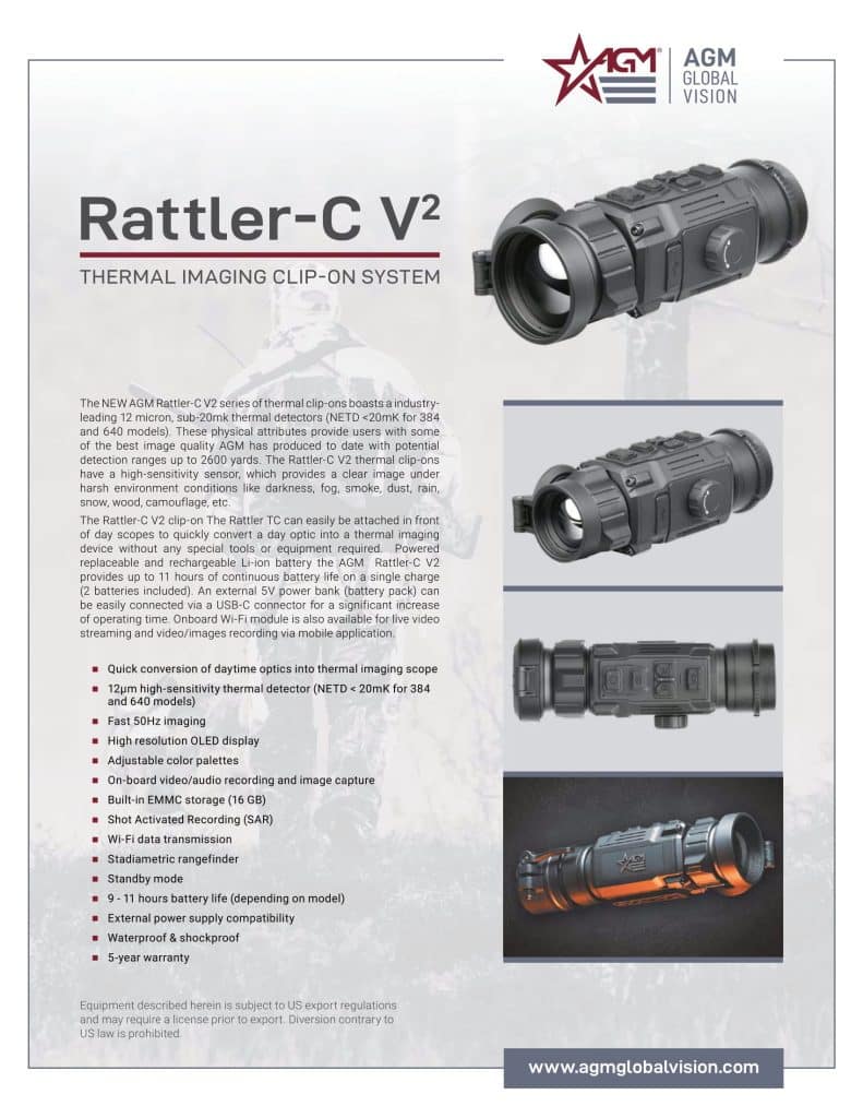 Ac Rattler AGM RATTLER-C V2 50-640 Thermal Weapon Sight