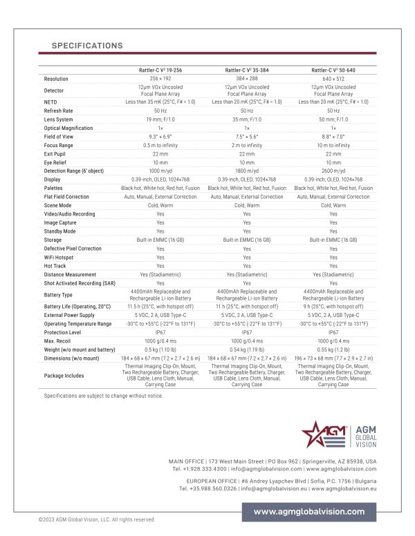 AGM RATTLER-C V2 50-640 Thermal Weapon Sight (Free NightSnipe NS10,000 AGM Battery Pack!) - Image 8