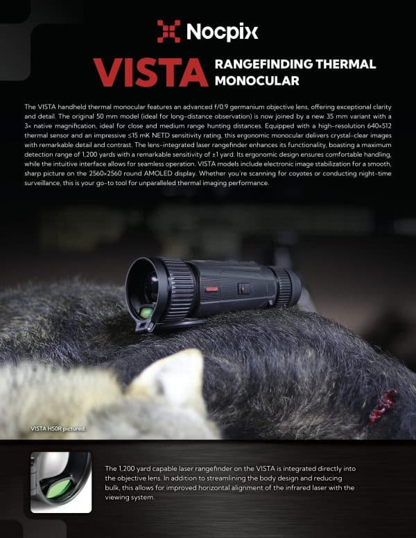 VISTA H35R Rangefinding Thermal Monocular 3X 640x512 35mm (Free Braided Lanyard Included!) - Image 16