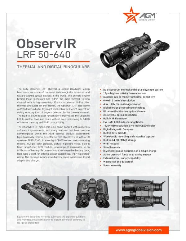 AGM ObservIR LRF 50-640 Thermal Binoculars - Image 8