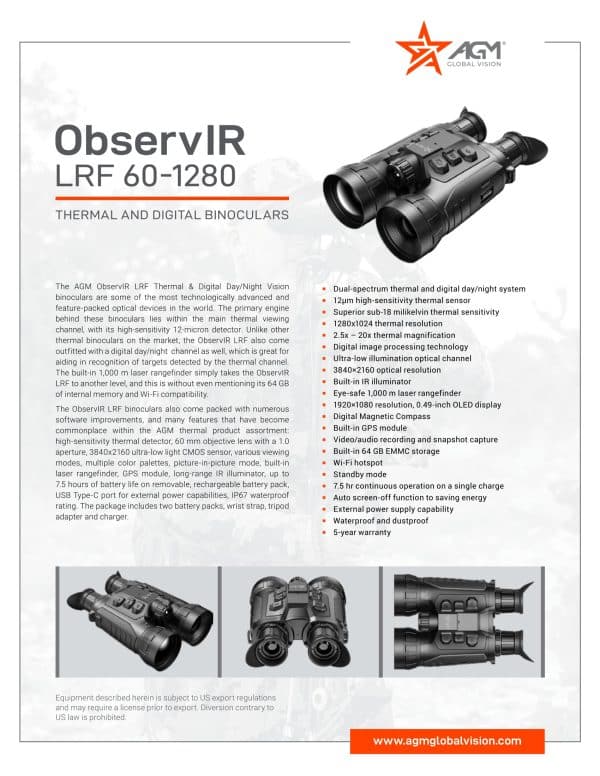 AGM ObservIR LRF 60-1280 Thermal Binoculars - Image 8