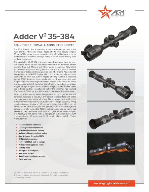 AGM Adder V2 35-384 Thermal Riflescope (FREE Additional Batteries and Charger!) - Image 10