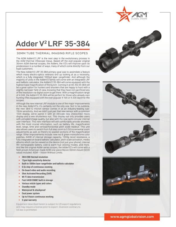 AGM Adder V2 LRF 35-384 Thermal Riflescope (FREE Additional Batteries and Charger!) - Image 10