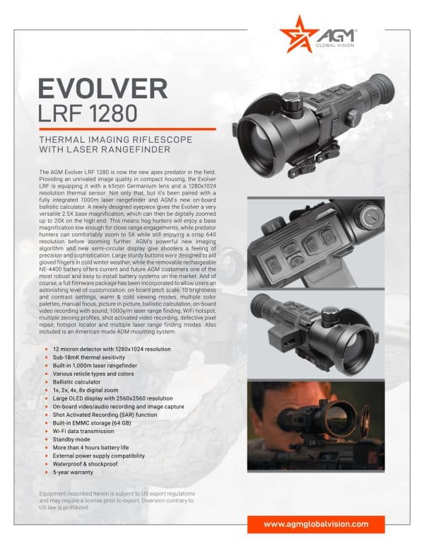 AGM Evolver LRF 1280 Thermal Riflescope - Image 8