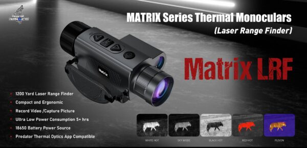 Predator Thermal Optics Matrix 15-384 LRF (Laser Rangefinder) Thermal Monocular (Free Additional Batteries, Charger and Lanyard!) - Image 11