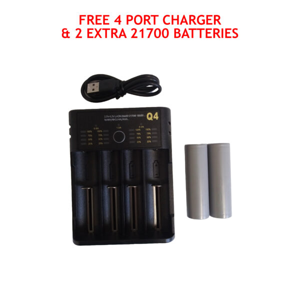 4 port charger and 21700 flat top batteries