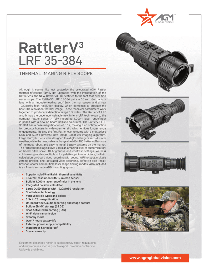 AGM Rattler V3 LRF 35-384 Thermal Weapon Sight