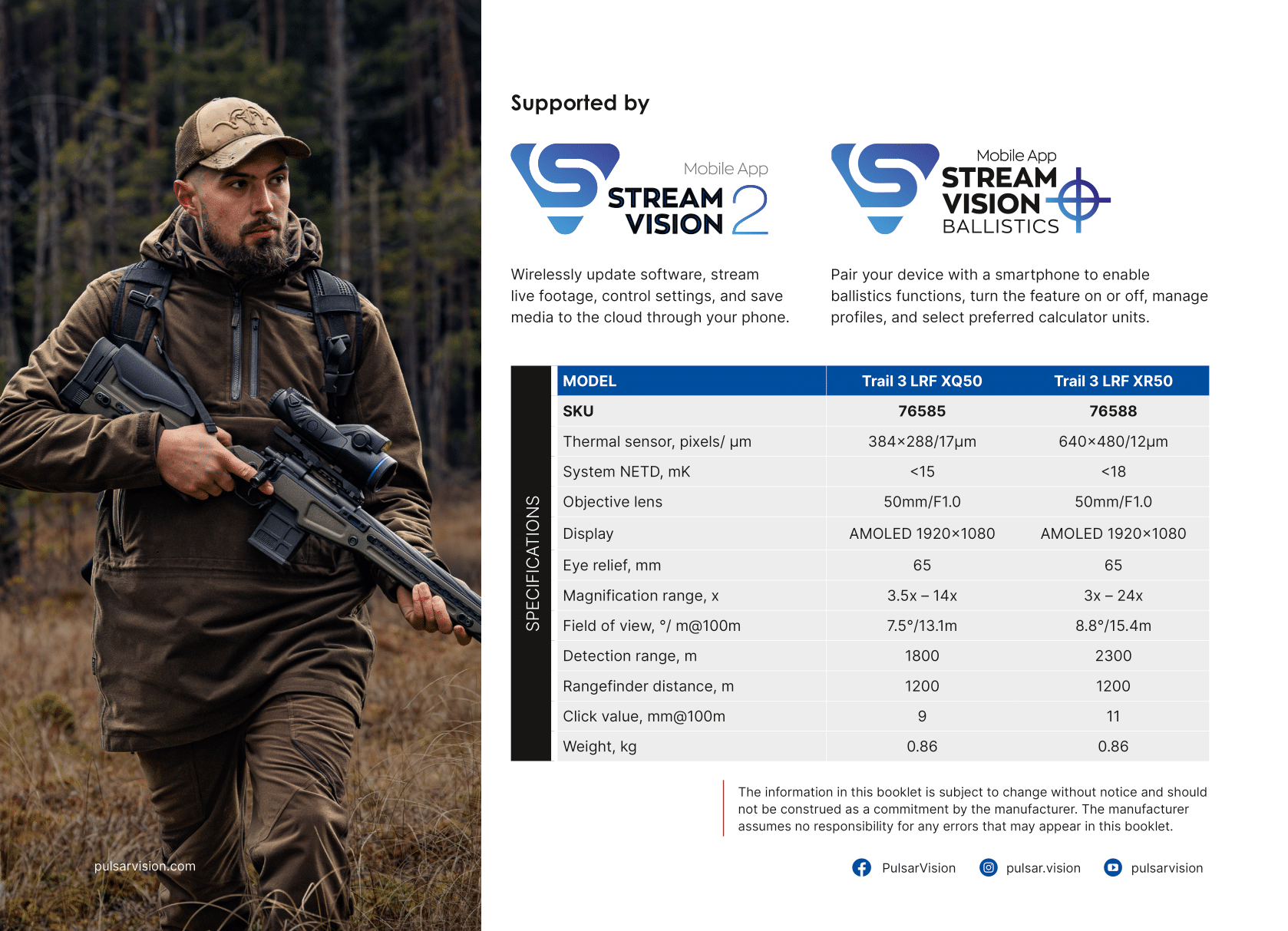 Pulsar Trail 3 LRF Specifications