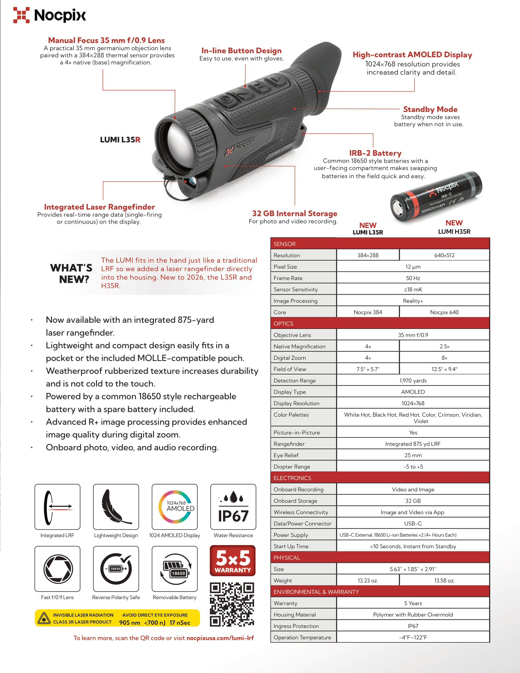 Nocpix LUMI H35R Spec Sheet