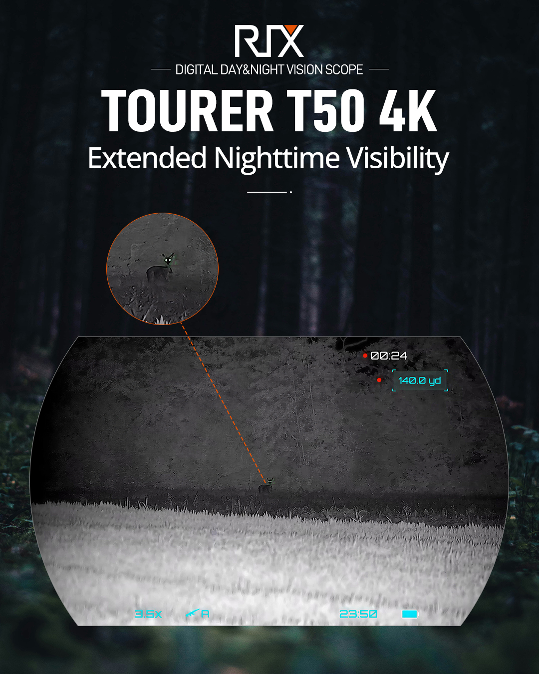 RIX Tourer T50 4K Digital Day & Night Vision Scope