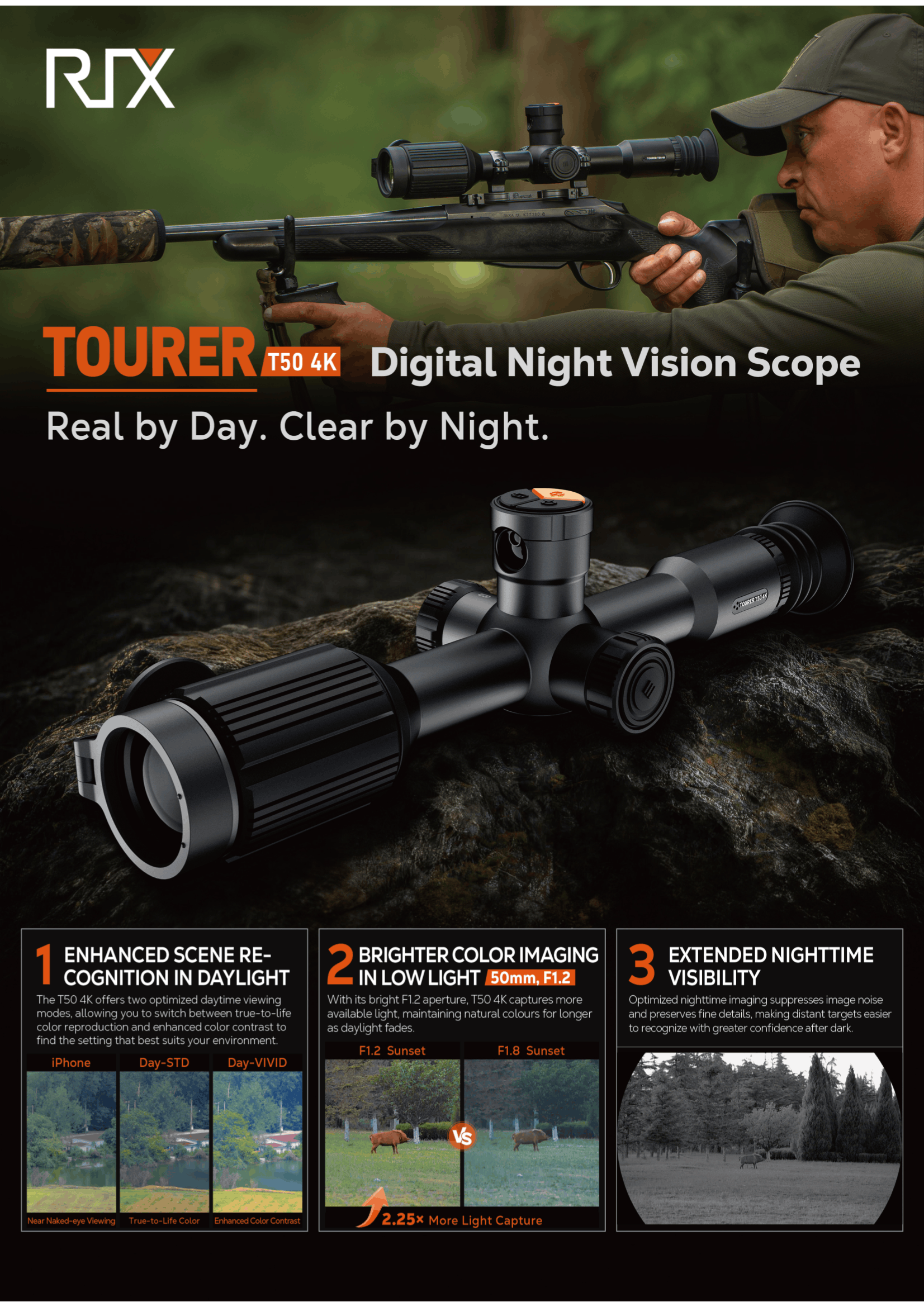 RIX Tourer T50 4K Digital Day & Night Vision Scope