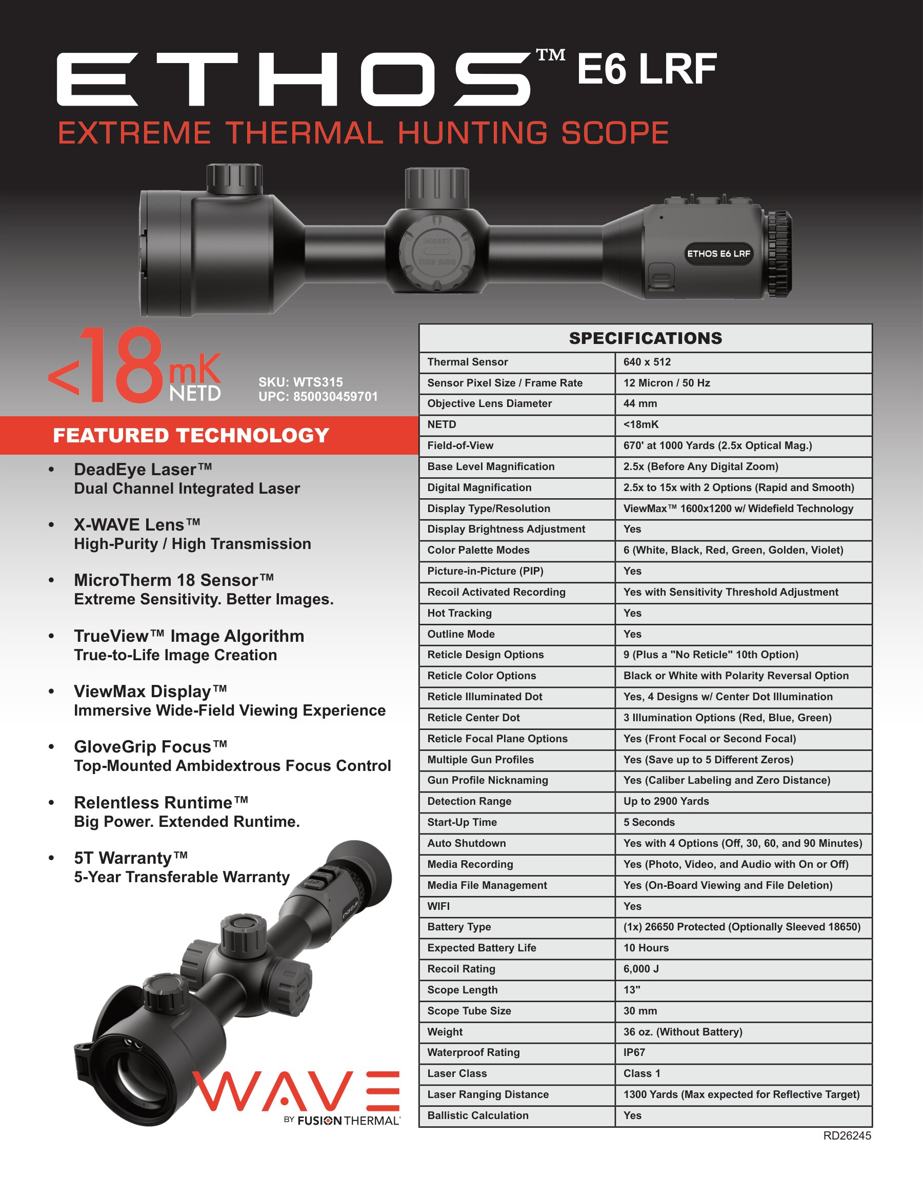 ETHOS E6 LRF Spec Sheet